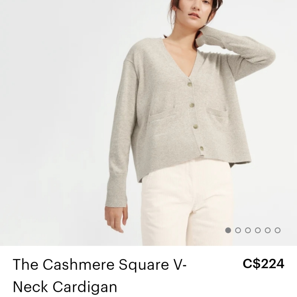 ISO Everlane Cashmere Square V Neck Cardigan